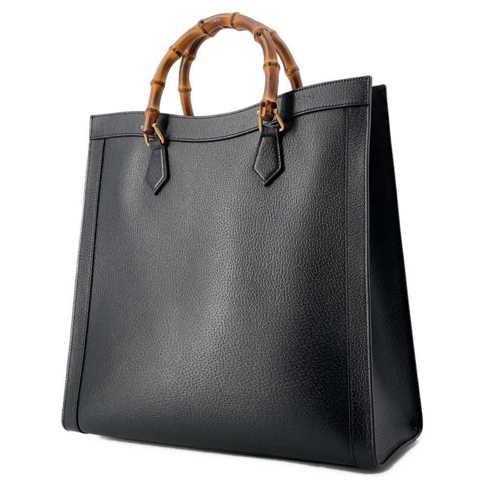 Gucci Diana Bamboo Leather Tote Bag Black - Picture 2 of 13